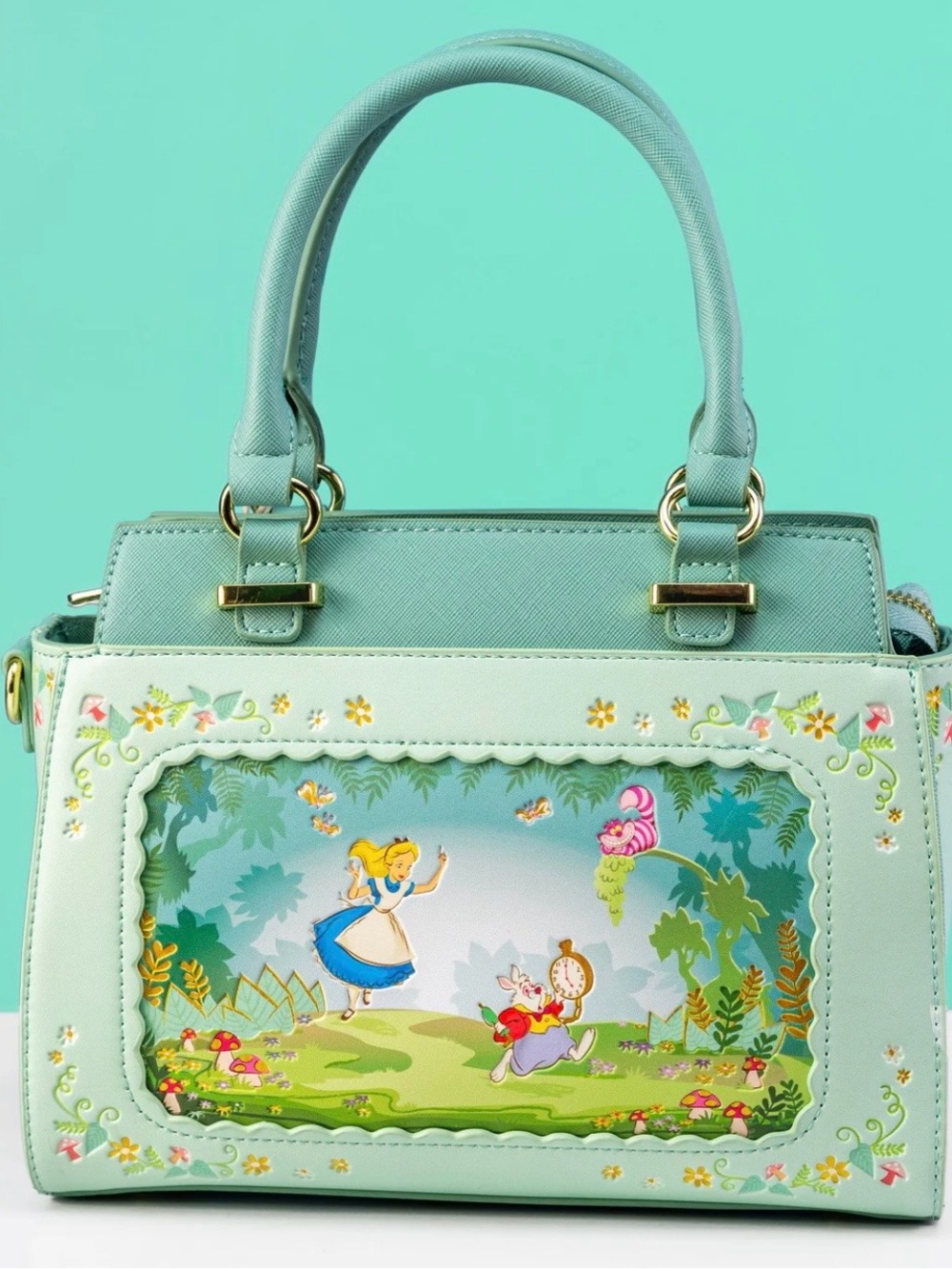 Loungefly Mint Green Alice in Wonderland Scene Crossbody Bag